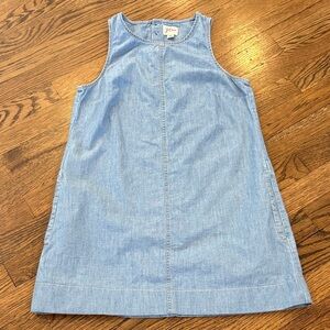 J. Crew Light Blue chambray sleeveless Shift Dress, xS